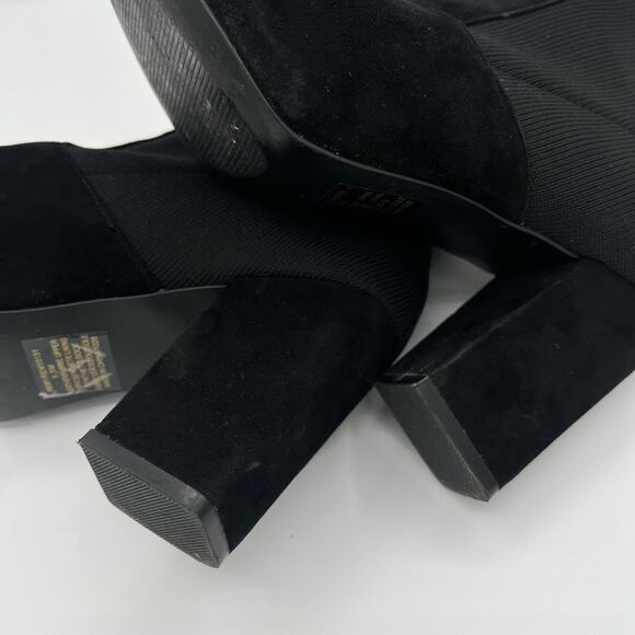 Steve Madden Remy sock boots Chelsea ankle booties suede Sz 9 Motorcycle Y2K - Picture 11 of 11